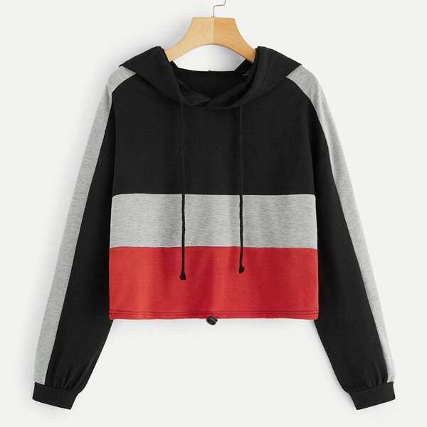 

Cut And Sew Drawstring Hoodie