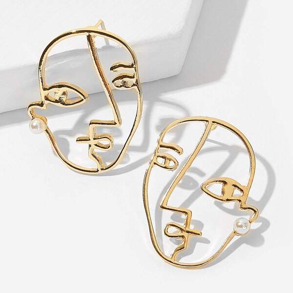 

Hollow Face Shaped Stud Earrings 1pair