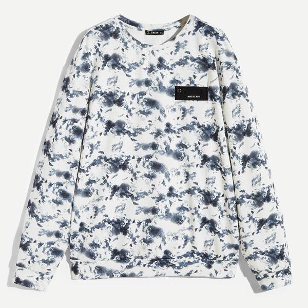 

Men Crew Neck Patch Detail Tie