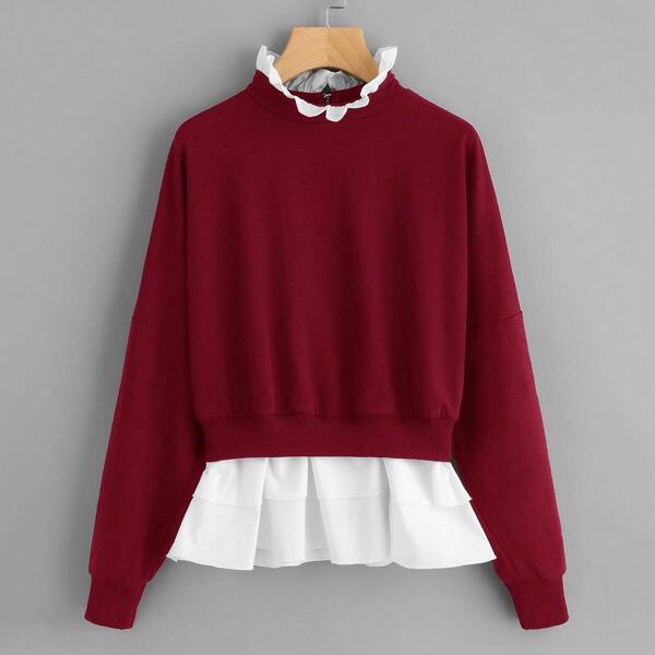 

Zip Back Frill Neck And Hem Sweatshirt
