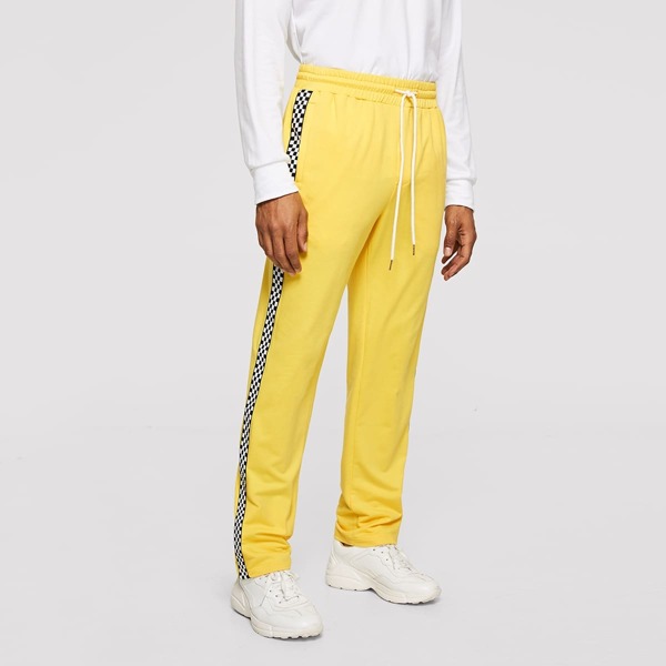 

Men Checked Tape Side Jogger Pants