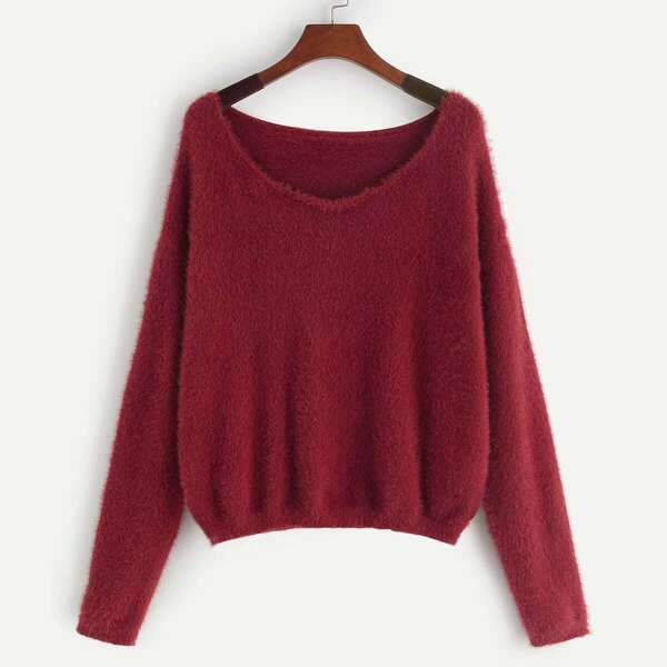

Drop Shoulder Fuzzy Sweater