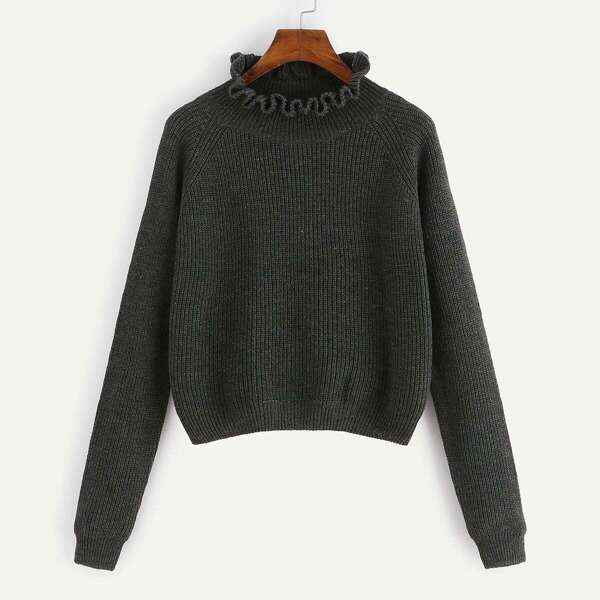 

Plus Frill Neck Raglan Sleeve Jumper