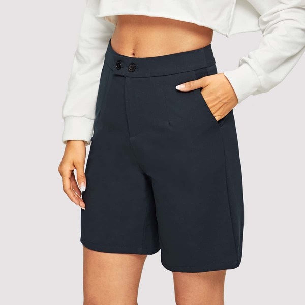 

Button Up Solid Shorts