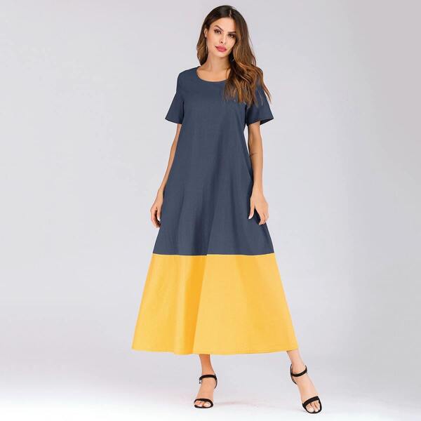 

Color Block Hidden Pocket Dress