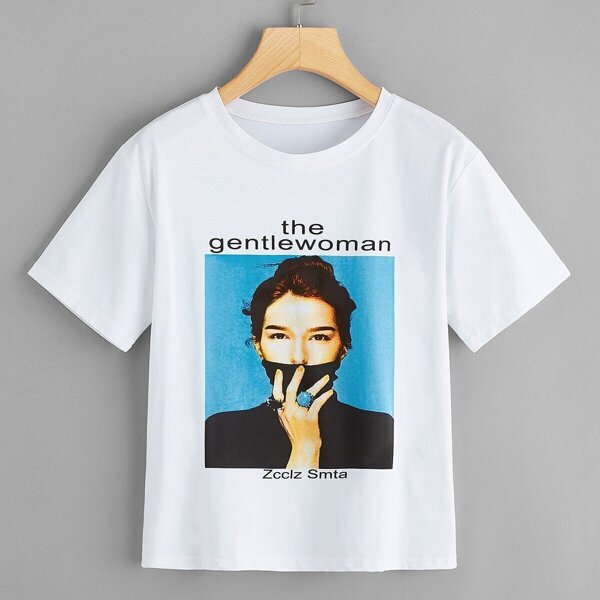Letter And Figure Print Tee
