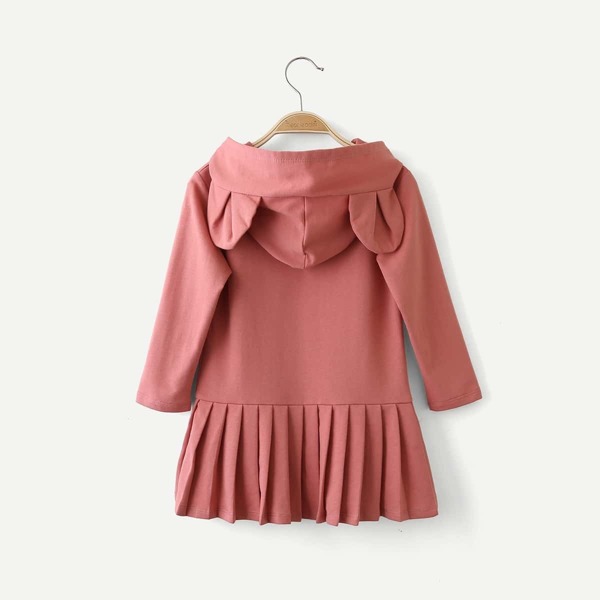 

Toddler Girls Rabbit Decoration Pleated Sweat Dress