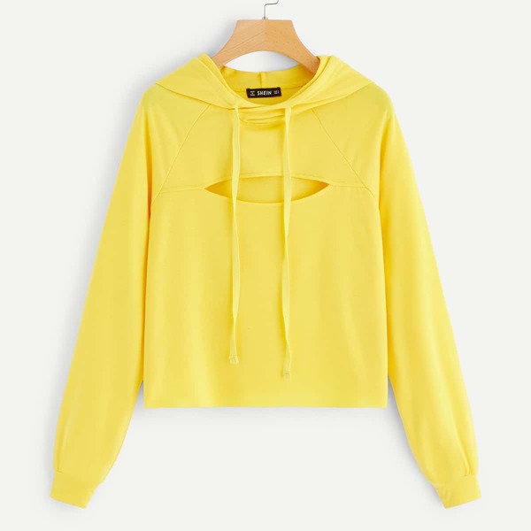 

Cut Out Front Raglan Sleeve Hoodie
