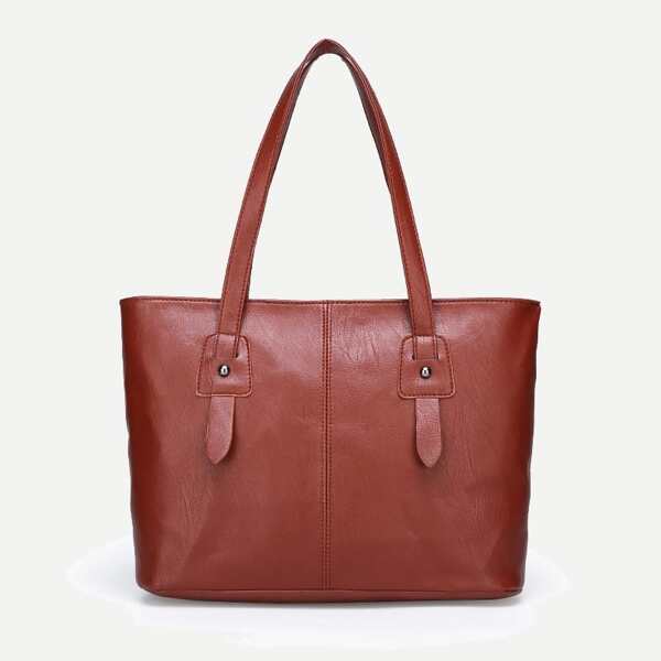 

Solid PU Tote Bag