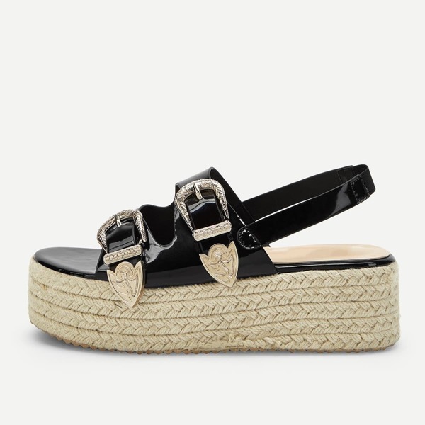

Double Buckle Slingback Espadrille Sandals