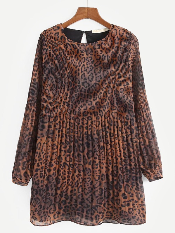 

Леопардовое платье с рельефными узорами, null