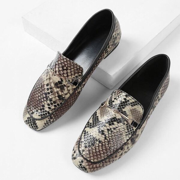 

Snakeskin Print Flats, Multicolor