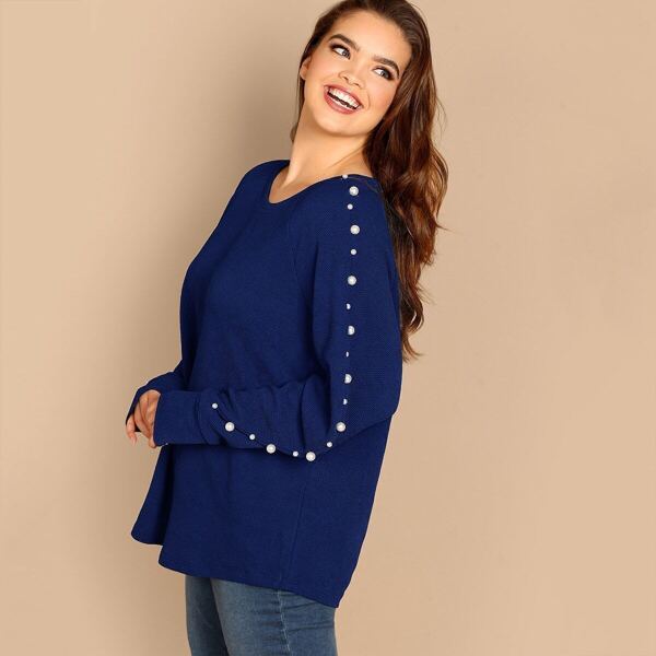 

Plus Pearls Beaded Solid Top
