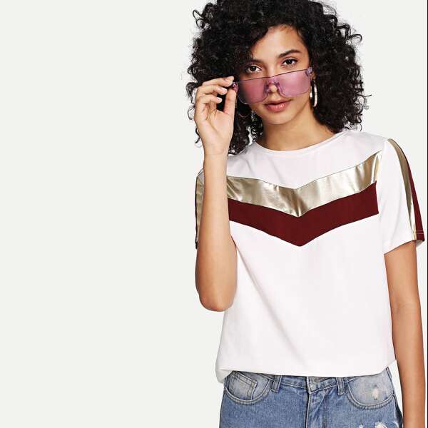 

Cut-and-sew Mixed Media Tee