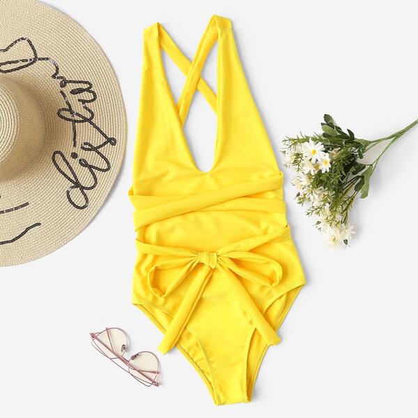 

Criss Cross Open Back One Piece Swim