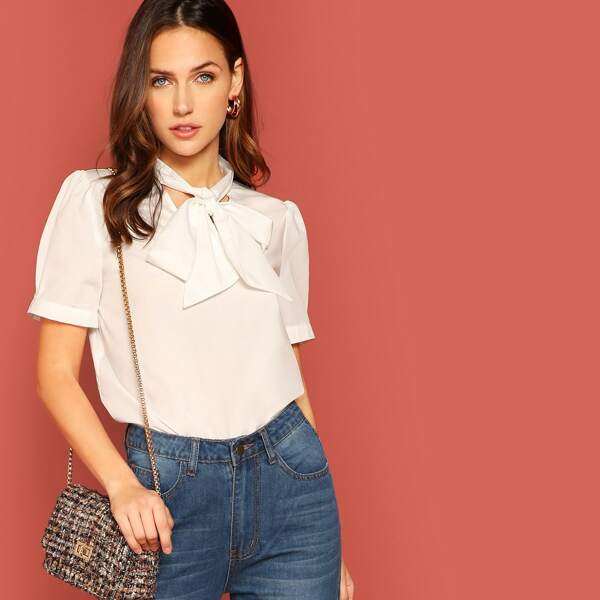 

Tie Neck Solid Top