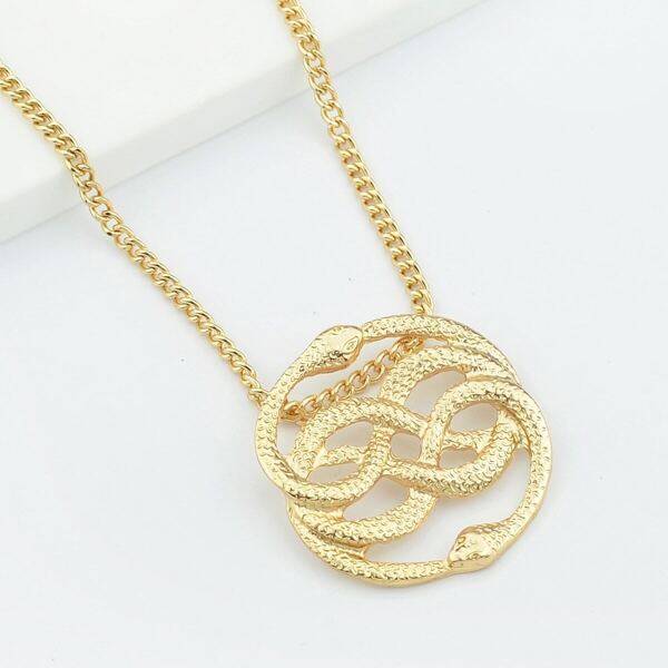 

Gold Two Snake Pendant Necklace