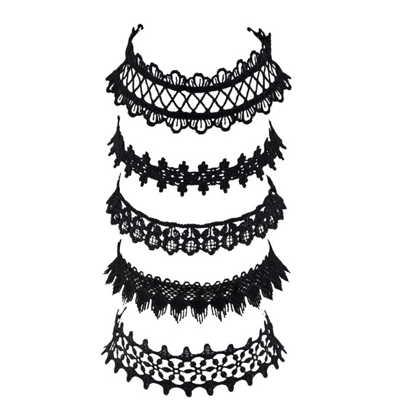 

European Lace Choker Necklace Set 5pcs