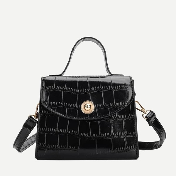 

Croc Embossed Satchel Bag