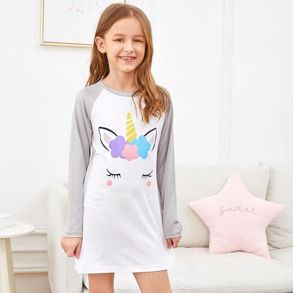 

Girls Unicorn Print Night Dress