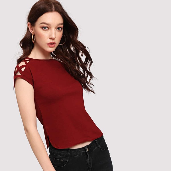 

Criss Cross Shoulder Tee