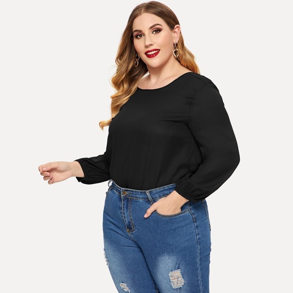 

Plus Knot Back Leopard Panel Top