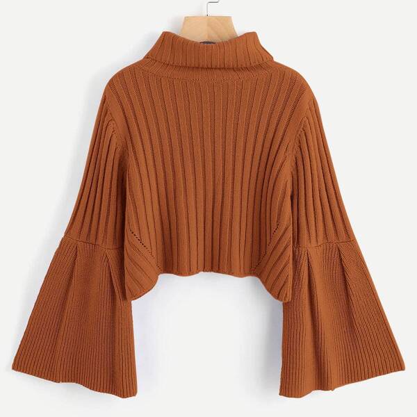

Rib Knit Fluted Sleeve Jumper