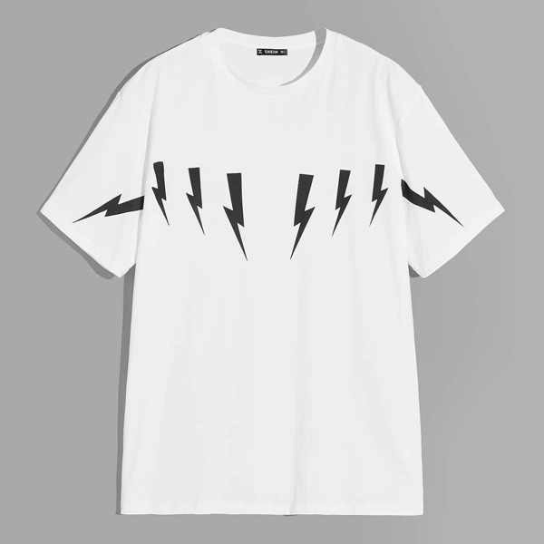 

Men Lighting Print T-shirt