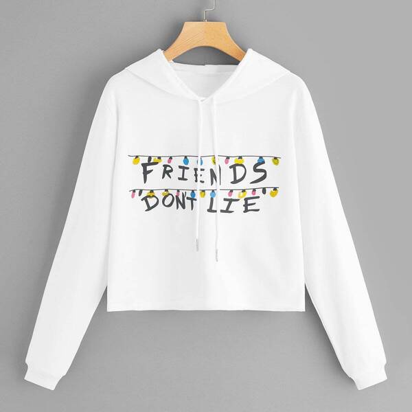 

Mixed Print Drawstring Hoodie