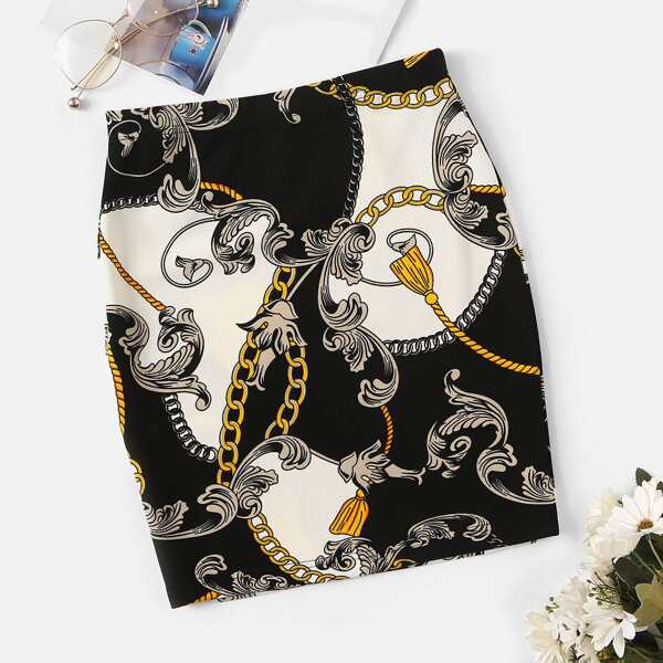 

Chain Print Pencil Skirt