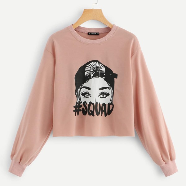 

Plus Figure Print Sweatshirt