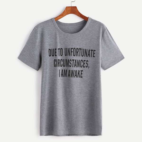 

Slogan Print Tee