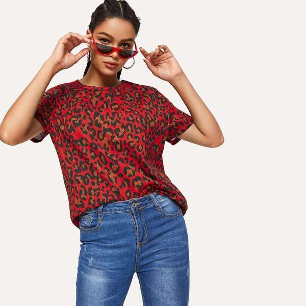 

Leopard Print Boxy Tee