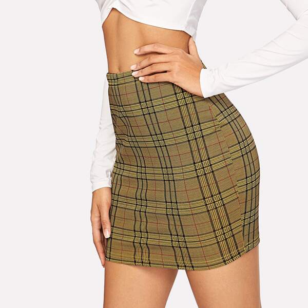 

Plaid Bodycon Skirt