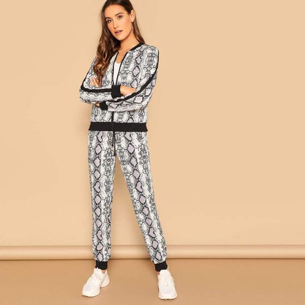 

Snakeskin Bomber Jacket & Pants Set