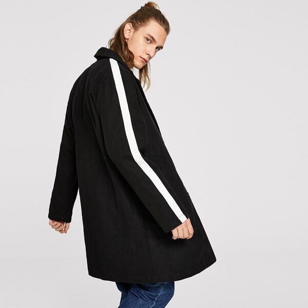 

Men Single Breasted Contrast Sideseam Coat