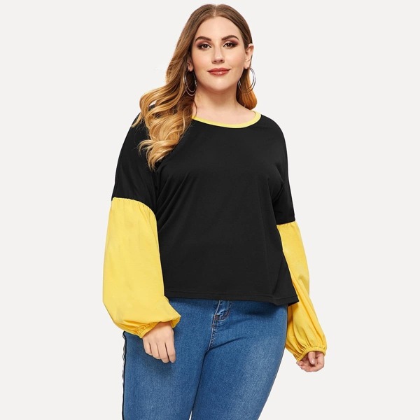 

Plus Contrast Lantern Sleeve Tee