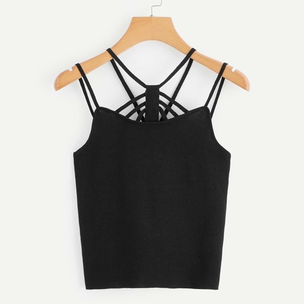 

Solid Form Fitting Strappy Cami Top