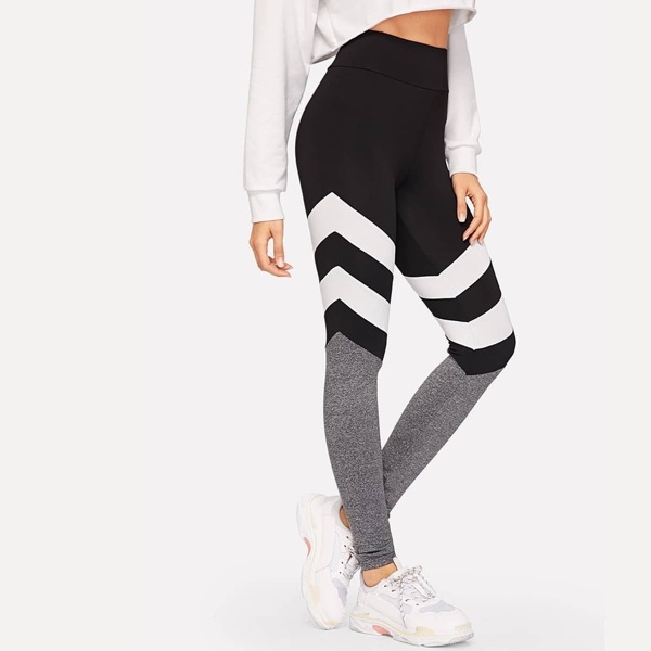 

Color-block Marled Knit Leggings