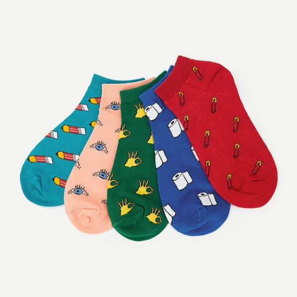 

Cartoon Ankle Socks 5pairs