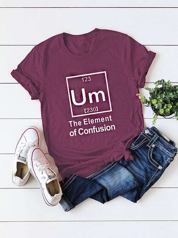 

Plus Slogan Graphic Tee, Burgundy