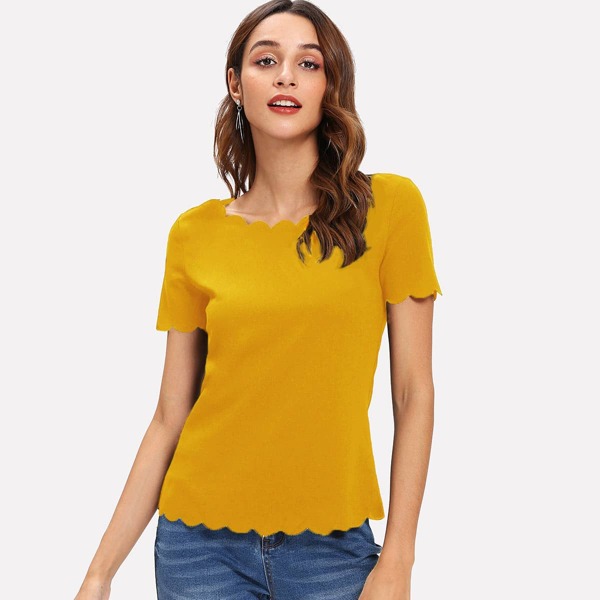 

Scallop Edge Solid Top, Yellow