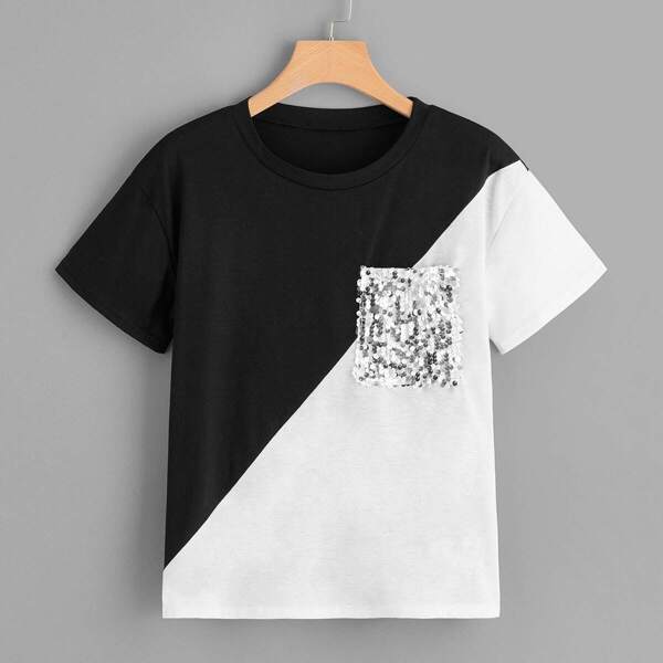 

Contrast Sequin Two Tone Tee