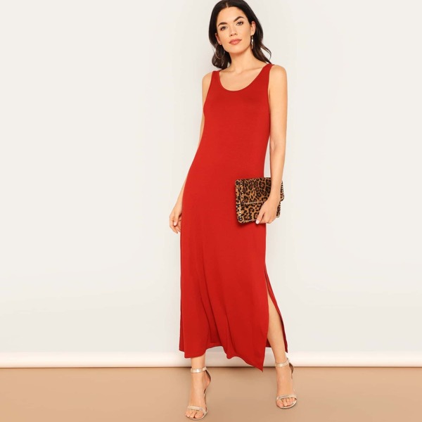 

Solid Split Dress