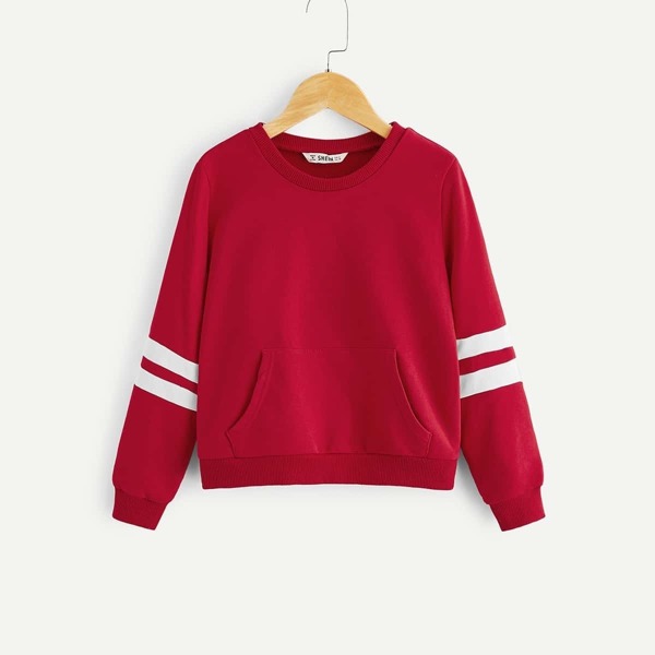 

Girls Pocket Front Varsity Pullover, Red