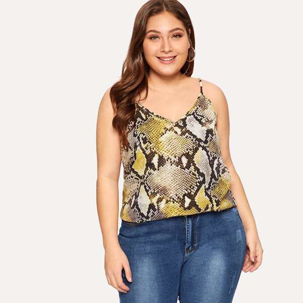 

Plus Snakeskin Print Cami Top