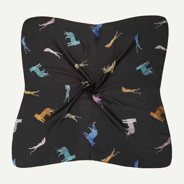 

Leopard Pattern Bandana, Black