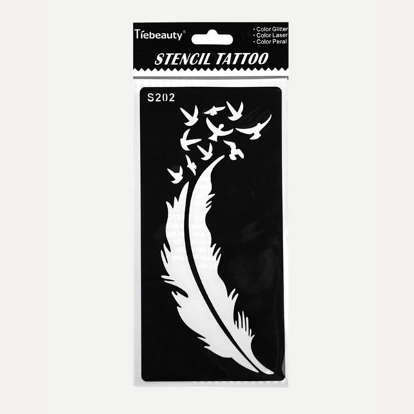 Feather Pattern Tattoo Stencil Paper