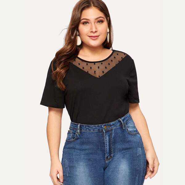 

Plus Dot Mesh Insert Top