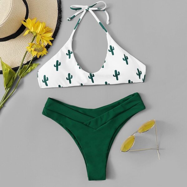 

Random Cactus Print Hipster Cheeky Bikini Set